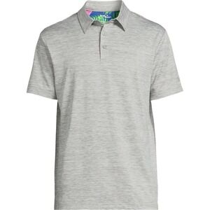 Birdie Bound NEW Men's Golf Polo Shirt M Grey Striped Short Sleeve performance